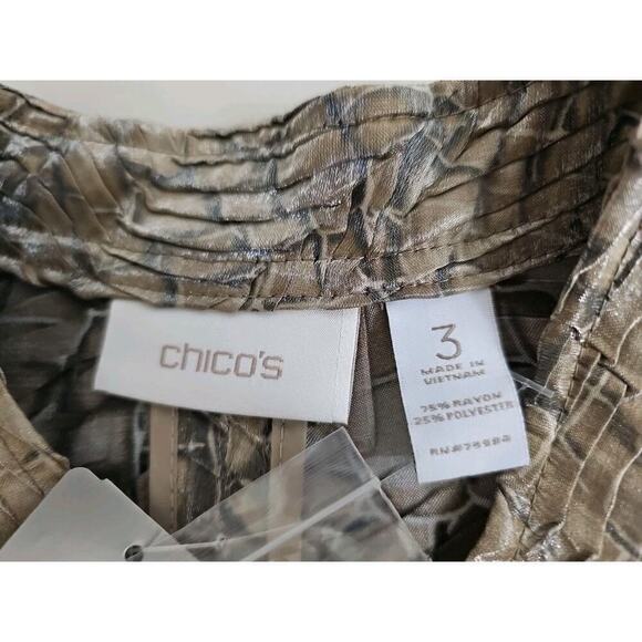 Chico's PYTHON PRINCESS MARCELA PATTERN Shimmer Lightweight JACKET 3(16) NWT$129 - Picture 10 of 16